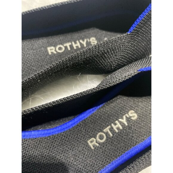 Rothys Womens Pointed Toe Flats Black & Blue Slip-On Shoes Size 10 - Picture 4 of 8